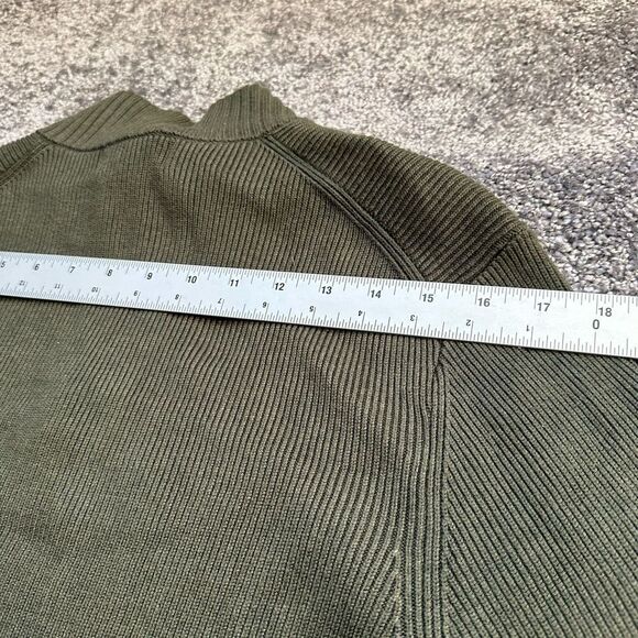 Mizzen+Main‎ Green Ribbed Pullover Mock Neck Button Sweater Men’s L Read - Picture 10 of 11
